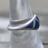 Vintage Sterling Multistone Inlay Band 7