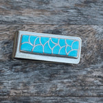 Vintage Sterling Silver Turquoise Inlay Money Clip