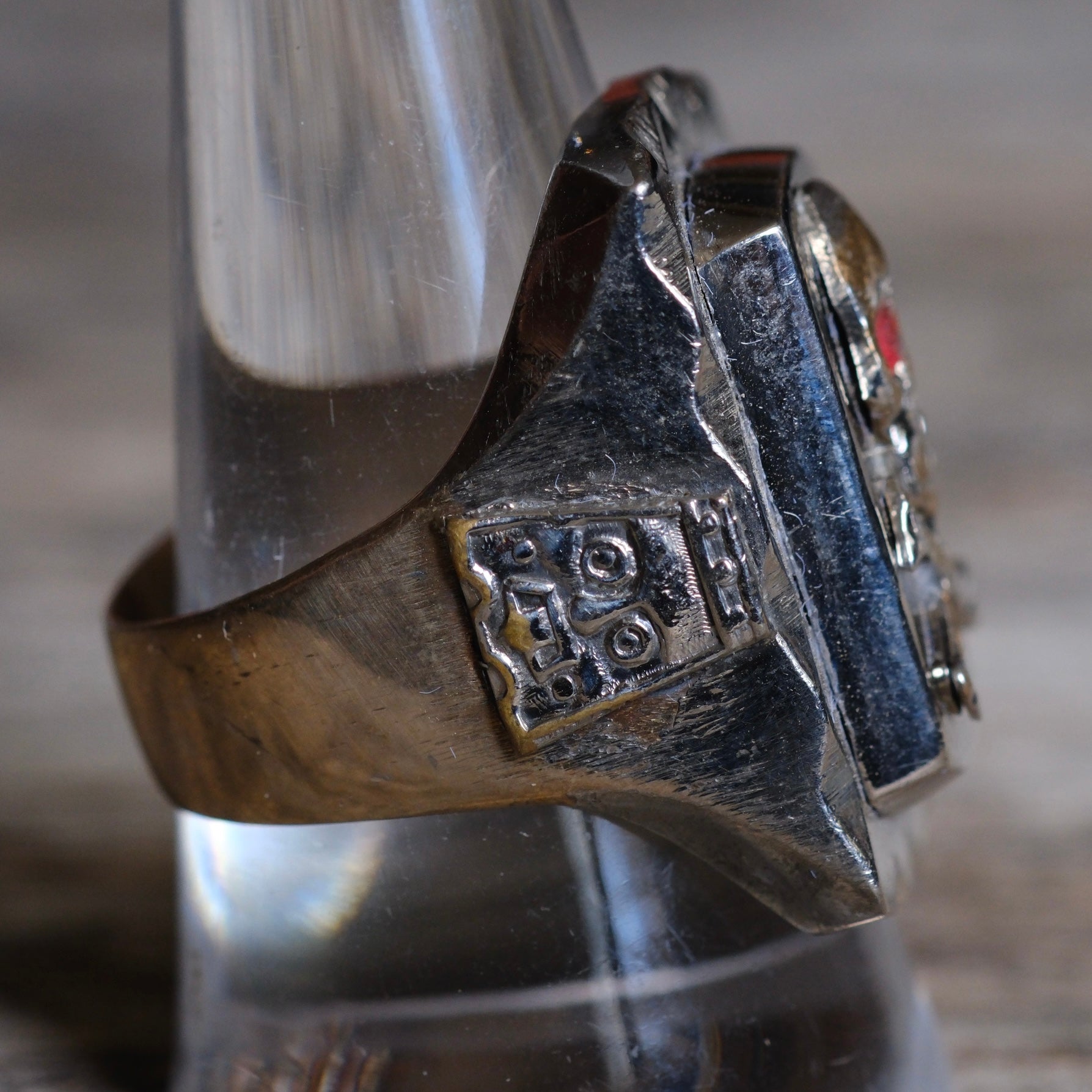 Vintage Mexican Biker Souvenir Skully Ring 10.5