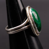 Vintage Sterling Malachite Ring 7