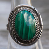 Vintage Sterling Malachite RIng 8.5