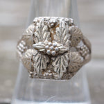 Vintage Sterling Silver Leaf Ring 9