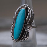 Vintage Sterling Turquoise Ring 5.25