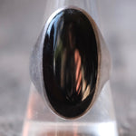 Vintage Sterling Onyx Oval Signet Ring 9.5