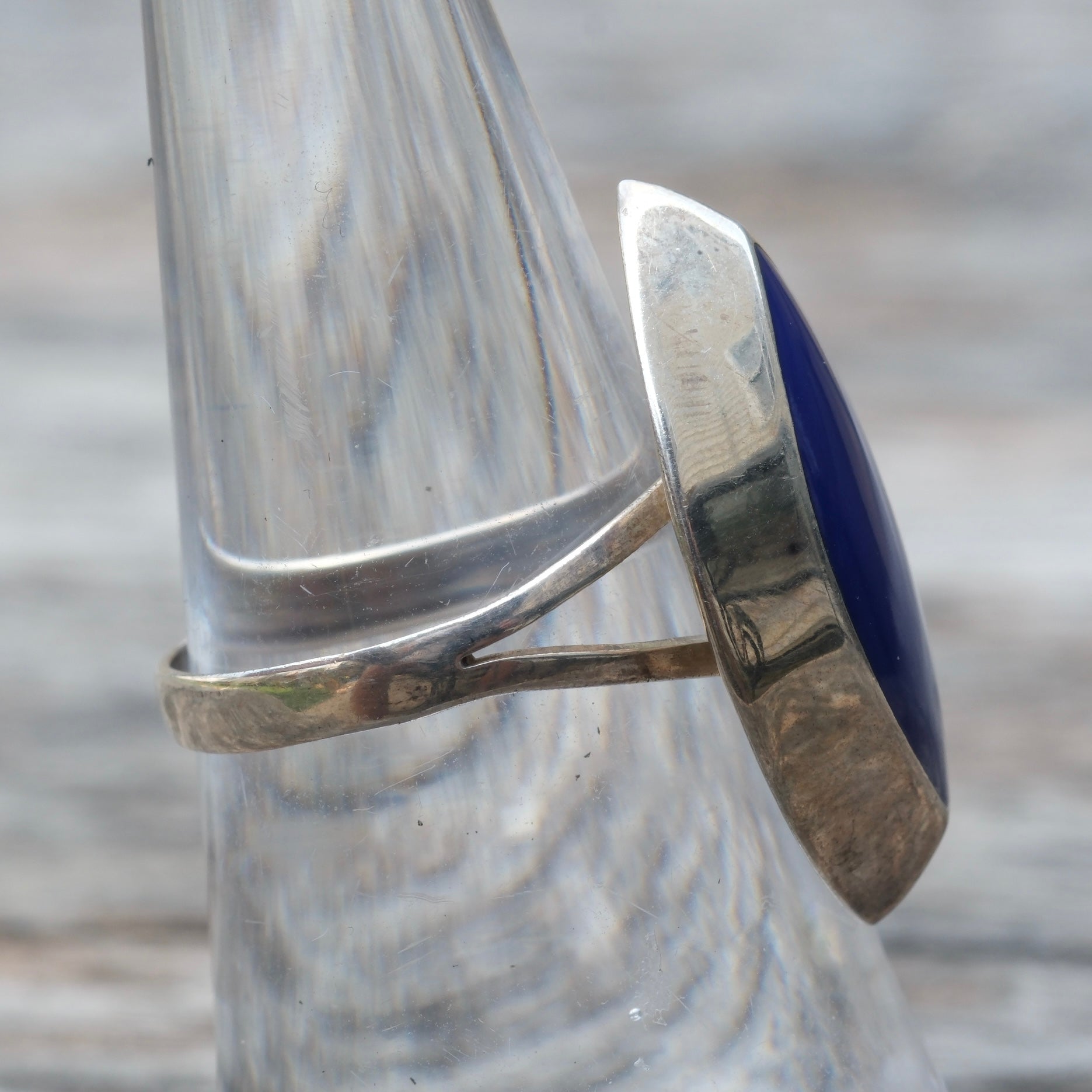 Vintage sterling Lapis Ring 7