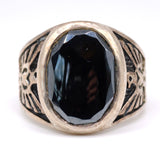 Vintage Sterling Hematite Thunderbird Ring 11