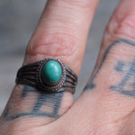 Vintage Sterling Turquoise Band 5.5