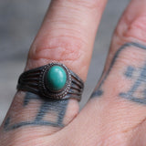 Vintage Sterling Turquoise Band 5.5