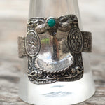 Vintage Sterling Turquoise Saddle Ring 11.5