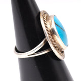 Vintage Sterling Turquoise Roper Ring 7.5