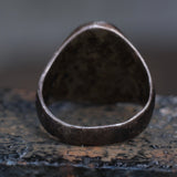 Vintage Sterling Turquoise Thunderbird Ring 8.25