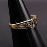 Vintage Sterling Abalone Inlay Tribal Ring 7.75