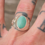 Vintage Sterling Turquoise Stamped Arrows Ring 9