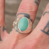 Vintage Sterling Turquoise Stamped Arrows Ring 9