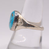 Vintage Sterling Turquoise Stamped Band Ring 9.25