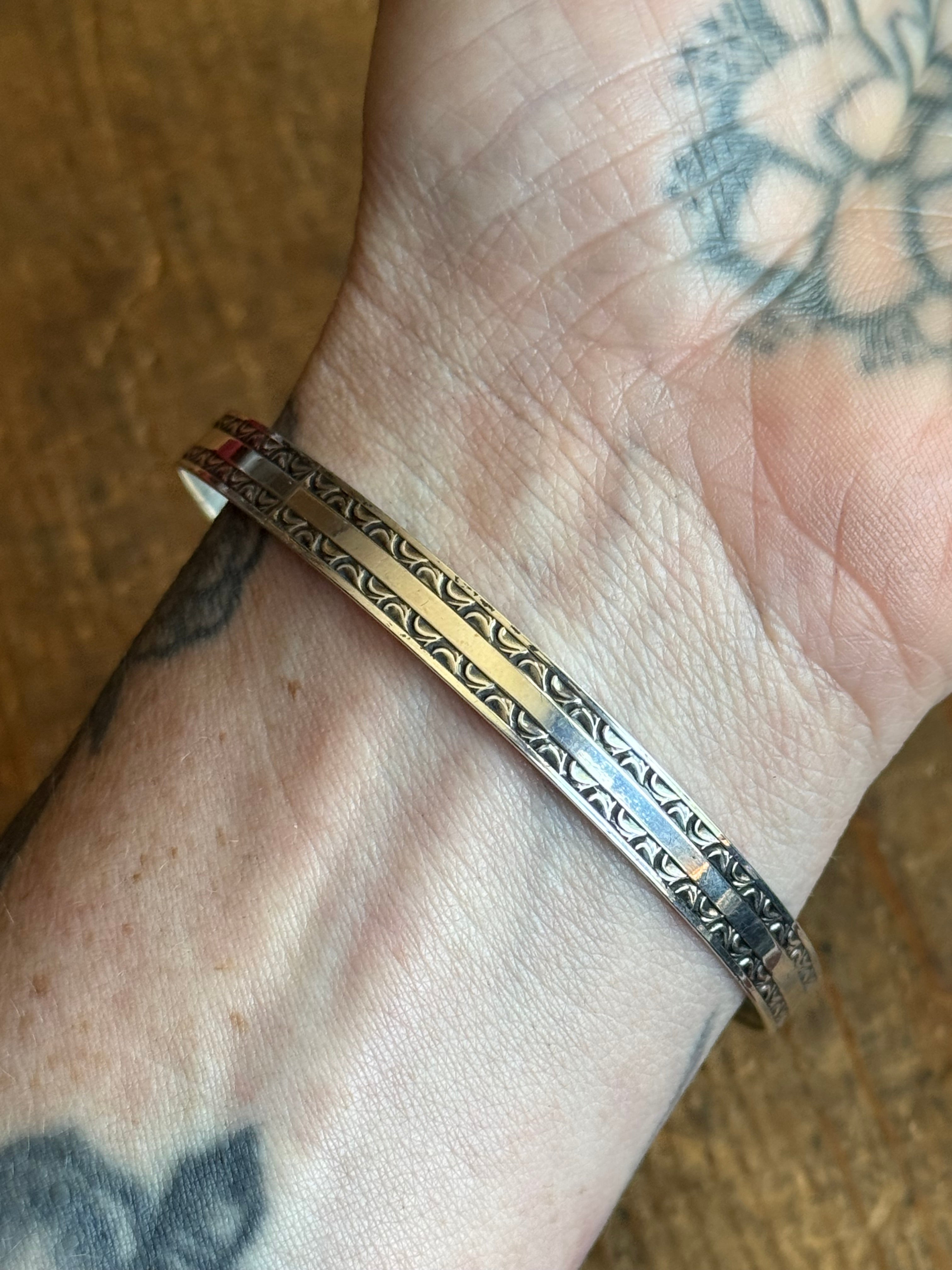 Vintage Sterling Silver Stamped Bangle