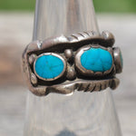 Vintage Sterling 3-Stone Turquoise Ring 6.5