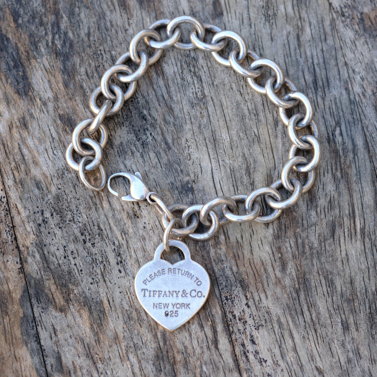 Vintage Sterling Silver Tiffanys Heart Bracelet 7"