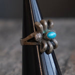 Vintage Sterling Sandcast Turquoise Ring 5.5