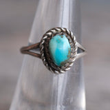 Vintage Sterling Turquoise Roper Ring 5.25