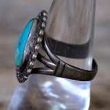 Vintage Sterling Turquoise Ring 7.5