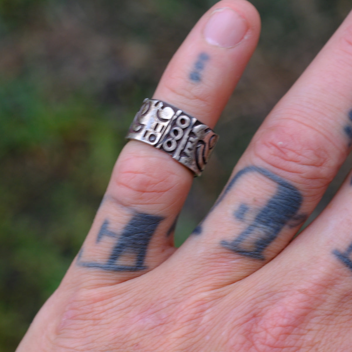 Vintage Sterling Silver Stamped Band Ring 5