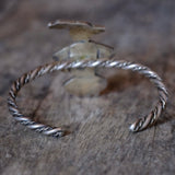 Vintage Sterling Inlaid Thunderbird Cuff Bracelet 6"