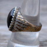 Vintage Sterling Onyx Ring 8.75