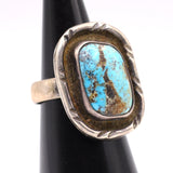 Vintage Sterling Turquoise Ring 4.5