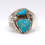 Vintage Sterling 2-Stone Turquoise Ring 9