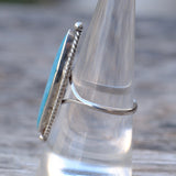 Vintage Sterling Turquoise Roper Ring 8