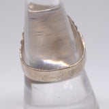 Vintage Sterling Turquoise and Coral Feather Ring 9.75