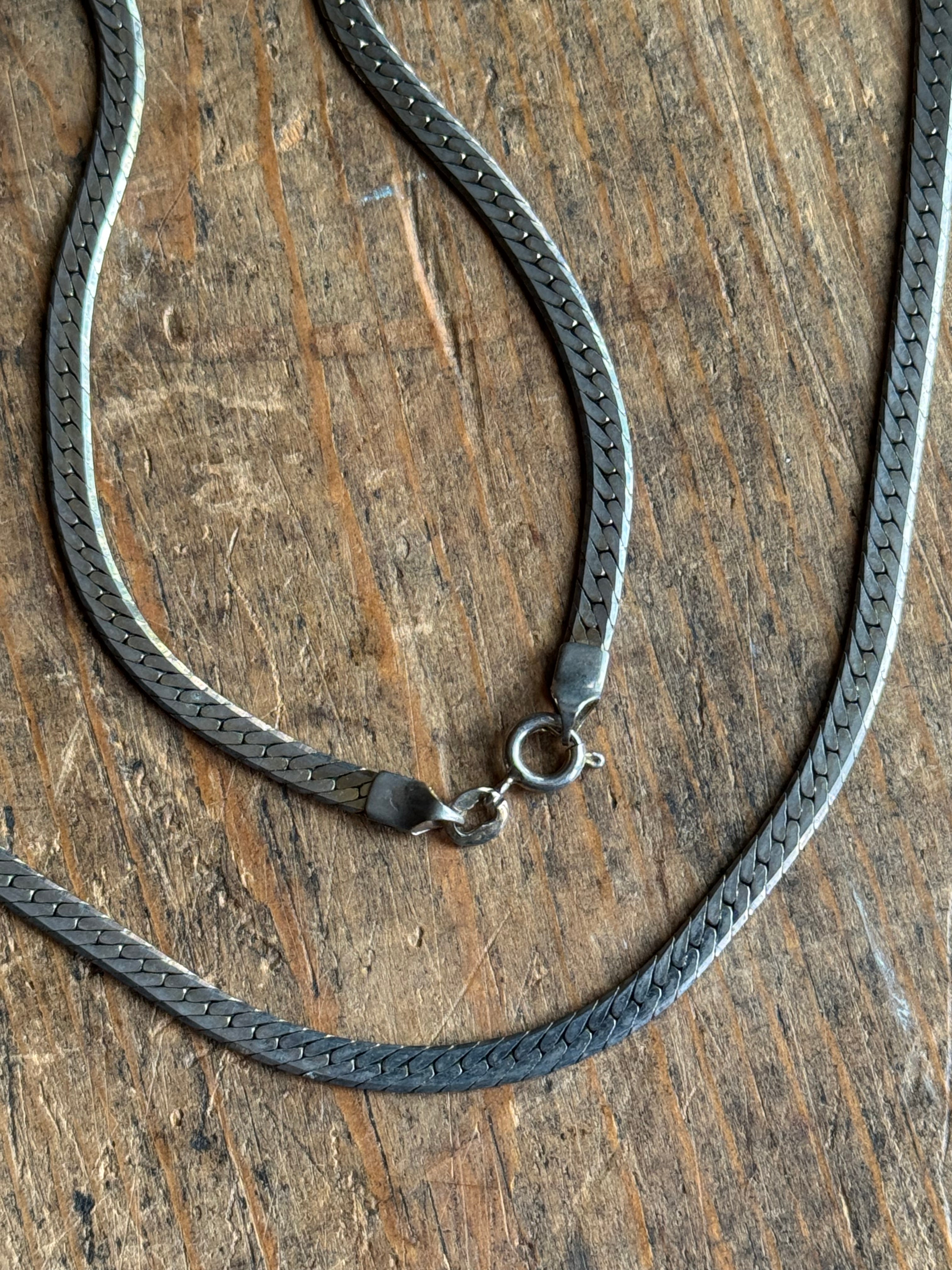 Vintage Sterling Silver 20” Herringbone Chain