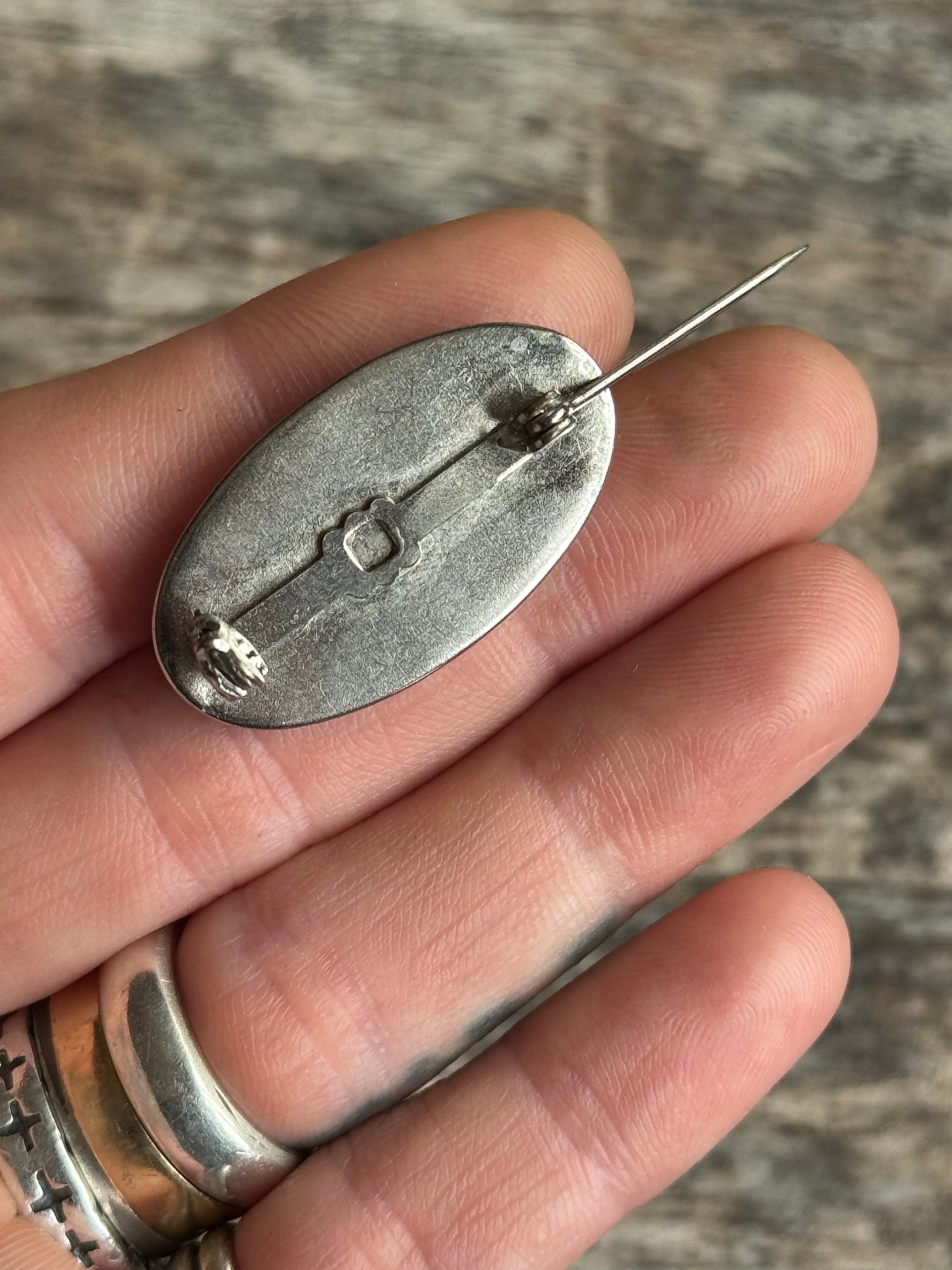Vintage Sterling Silver Butterfly Wing Palm Tree Pin