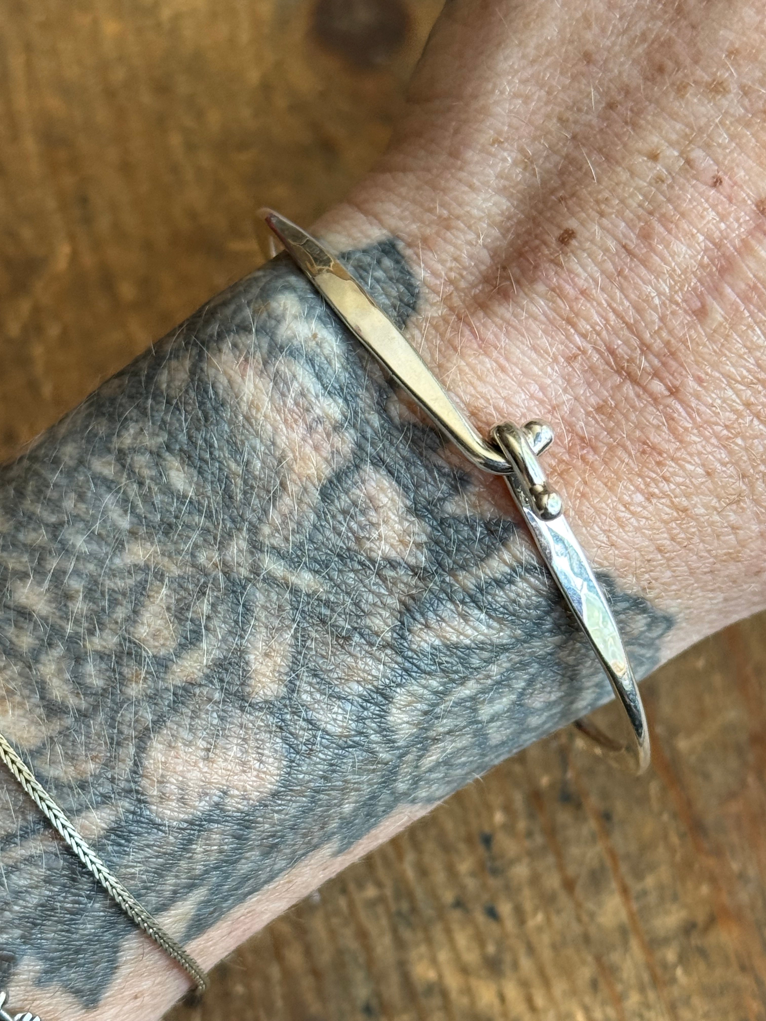 Vintage Sterling Silver Hook Clasp Bracelet