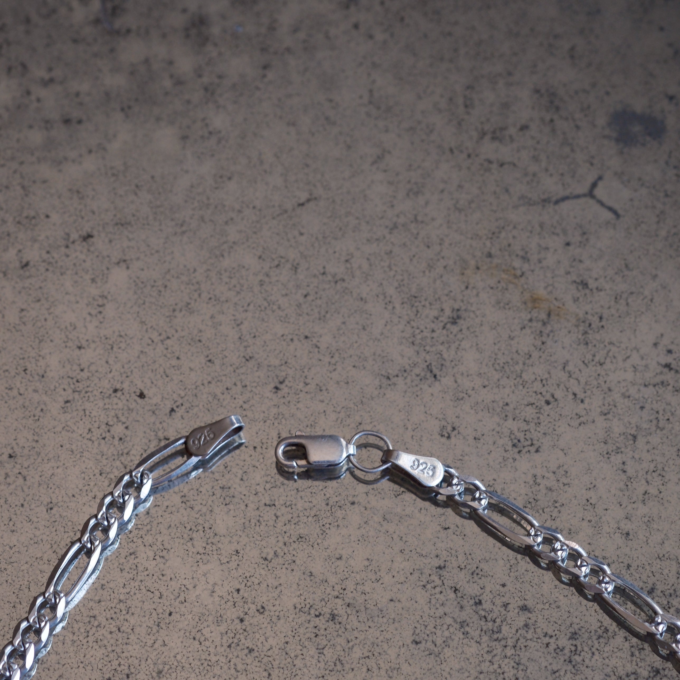 Vintage Sterling Silver Figaro Chain Necklace 24"