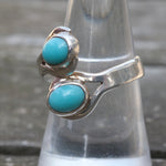 Vintage Sterling 2-Stone Turquoise Ring 8.5