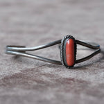 Vintage Sterling Coral Roped Cuff