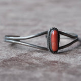 Vintage Sterling Coral Roped Cuff