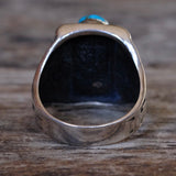 RARE Vintage Sterling Turquoise Thunderbird Ring 9.5