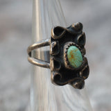 Vintage Sterling Turquoise Ring 4.5