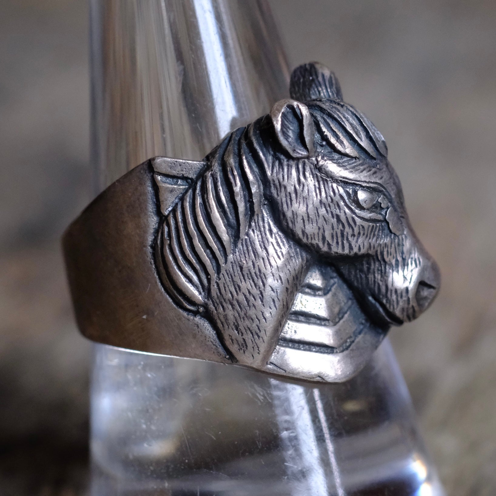 Vintage Sterling Silver Horse Ring 9.5