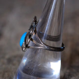 Vintage Sterling Turquoise Feather Ring 7