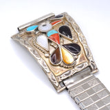 Vintage Sterling MultiStone Thunderbird Watch Band