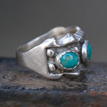 Vintage Sterling 3-Stone Turquoise Band 6.75