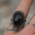 Vintage Sterling Tigers Eye Roper Ring 6