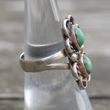 Vintage Sterling 2-Stone Turquoise Ring 7