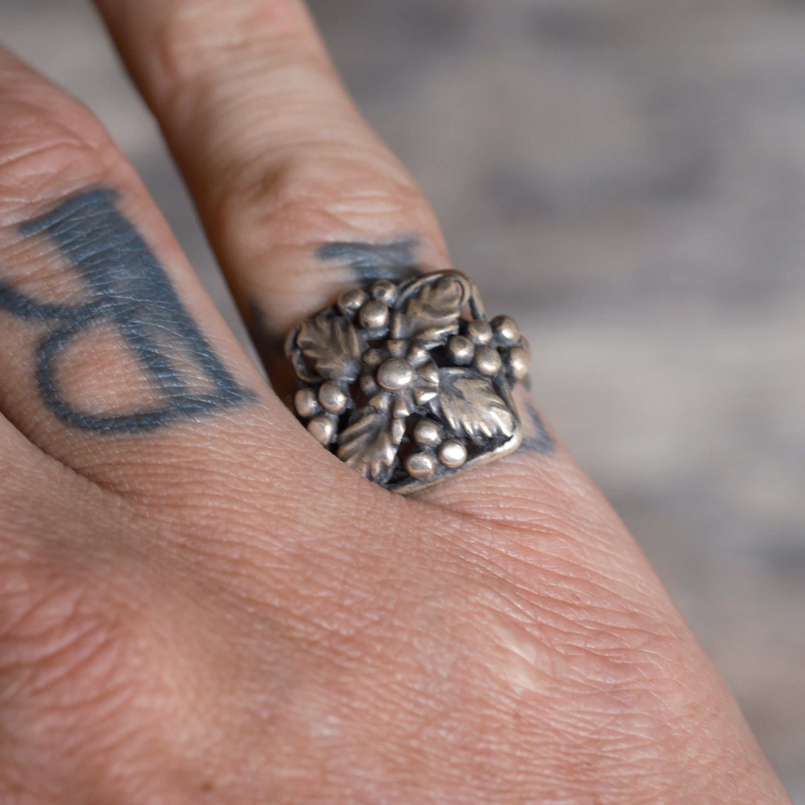 Vintage Sterling Silver Leaf Ring 6.25