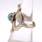 Vintage Sterling Turquoise Sandcast Ring 8