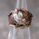 Vintage Sterling and Copper Eagle Ring 5.75